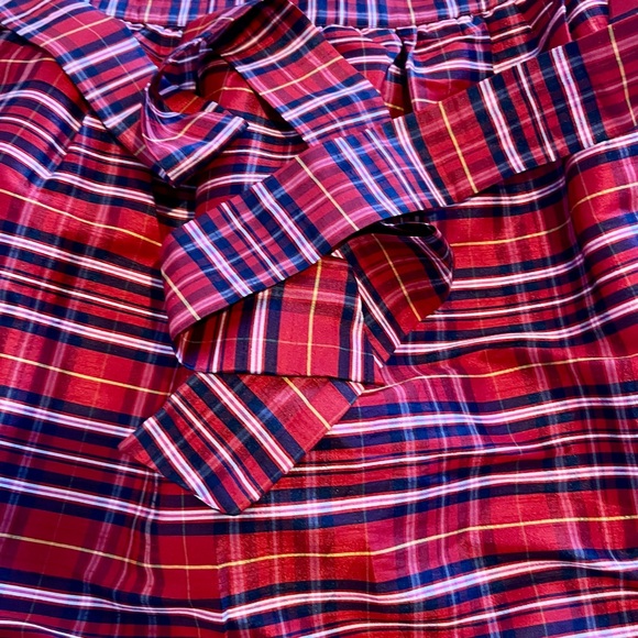 Crown & Ivy Red Plaid Holiday Party Lined New SZ 16 Mini Skirt Side Zip Pockets - Picture 3 of 17